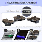 Power Recliner Sofa Set, Living Room Furniture Sets, Luxury Recliner Sofa and 2 - Image 6