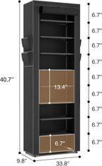 LANTEFUL Narrow Shoe Rack with Cover 10 Tier Tall Shoe Rack Organizer Large - Image 3