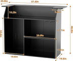 L-Shaped Home Bar Unit with Power Outlet, 4-Tier Corner Liquor Bar Cabinet with - Image 2