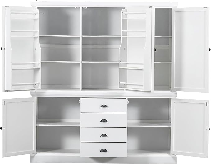 VilroCaz Freestanding Large Kitchen Pantry, Wooden Kitchen Organizers and - Image 4