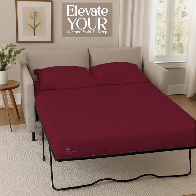 Sleeper Sofa Bed Sheet, 100% Cotton 400 Thread Count, 4 Piece Set, Deep Pocket - Image 5