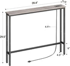 ELYKEN 5.9" Narrow Console Sofa Table - Image 3