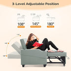 VINGLI Green Futon Sofa Bed Convertible Loveseat Sleeper Couch, Faux Leather - Image 5