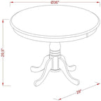 East West Furniture AMT-NBK-TP Antique Mid-Century Modern Dining Table - Image 3