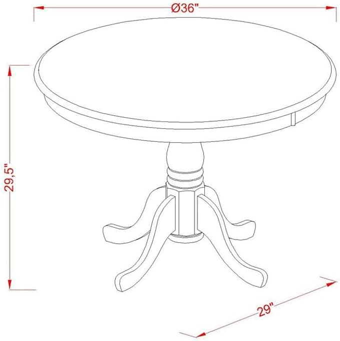 East West Furniture AMT-MAH-TP Antique Dining Room Table - Image 3