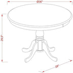 East West Furniture AMT-MAH-TP Antique Dining Room Table - Image 3