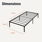 Amazon Basics Metal Bed Frame, Non-Foldable Platform Bed, Easy Assembly - Image 2