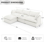 Cloud Sectional Sofa, 114.2" Large L Shape Convertible Modular Couches - Image 2