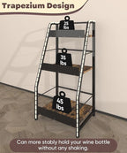 3-Tier Liquor Stand for Home Bar, Trapezoid Freestanding Whisky Bottle Holder - Image 3