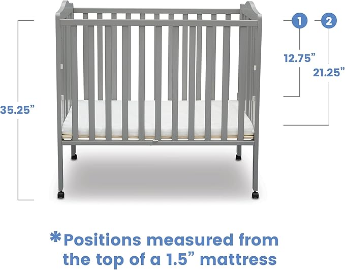 Delta Children Folding Portable Mini Baby Crib - Image 9