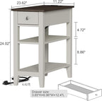 ChooChoo Farmhouse end Table Living Room Set of 2, Sofa Side Table Living Room - Image 3