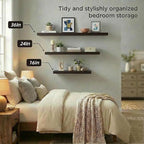 SAUMONIERES Floating Shelves Wall Shelf Solid Wood - Image 5