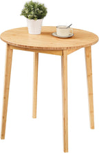 HOOBRO Bamboo Dining Table, Round Dining Table - Image 9