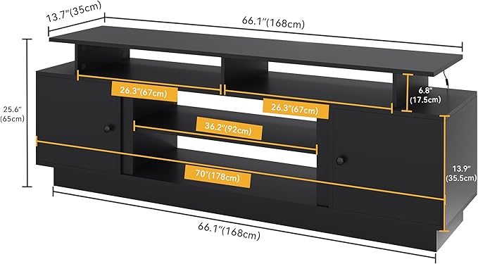 DWVO Modern TV Stand for 75 Inch TVs, Entertainment Center - Image 2