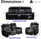Power Recliner Sofa Couch, Living Room Furniture Sets, Breathing Leather - Image 2