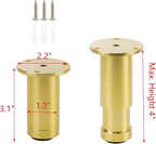 4 Pcs Gold Sofa Adjustable Legs Metal Modern Furniture Legs - Image 3