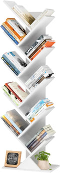 SHEEPAM 10 Tier Tree Book Shelf, Floor Standing Wood Bookshelf by SHEEPAM