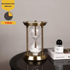 Embossed White Sand Metal Glass Hourglass - Image 3