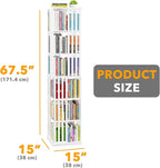 SpaceAid 6 Tier Rotating Bookshelf Tower, Bamboo Spinning Book Shelf, Revolving - Image 2