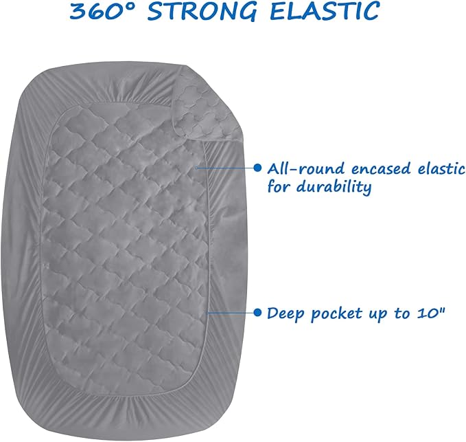 Cot Mattress Pad Protector Waterproof, Quilted Cot Size Mattress Cover 30" X - Image 6