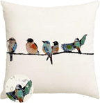 RABUSOFA Outdoor Pillow Covers 22x22 Inch, Outdoor Bird Lumbar Throw Pillow by RABUSOFA
