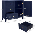 HLR Accent Cabinet with 3 Drawers and Door, Wooden Storage Cabinet with Shelves - Image 2