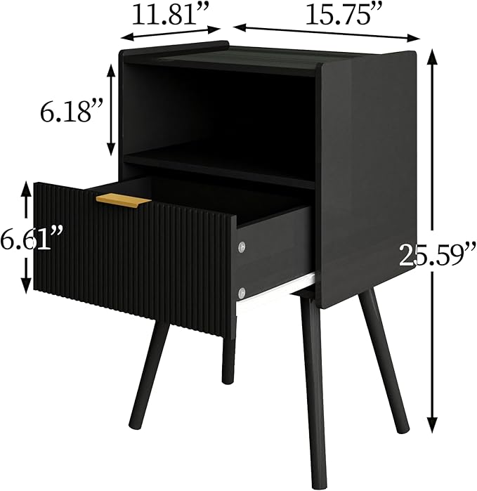 Veegle Nightstand, Modern Bedside Table - Image 2