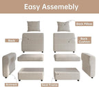 Guyii Modern 76.38" Long Oversized 2-Seat Velvet Convertible Loveseat Sofa - Image 5