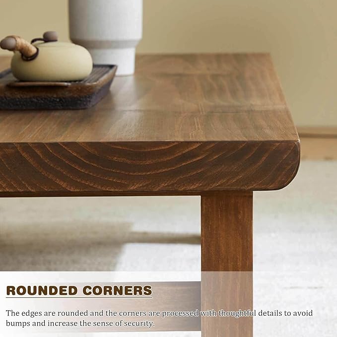 Solid Wood Japanese Tatami Coffee Table - Image 7