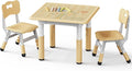 Brelley Kids Table and 2 Chairs Set, Height Adjustable Toddler Desk and Chair by GrowwithYourKids