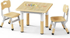 Brelley Kids Table and 2 Chairs Set, Height Adjustable Toddler Desk and Chair by GrowwithYourKids