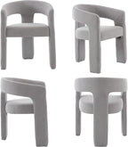 Modern Chenille Dining Chairs Set of 6, Upholstered Barrel Chairs - Image 9