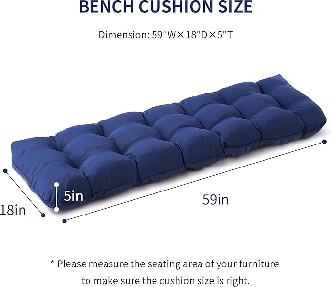 IPYNBAP Outdoor Bench Cushion, Waterproof Bench Cushion - Image 2