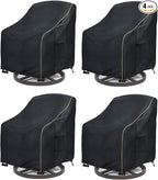 Patio Swivel Chair Cover 4 Pack, Waterproof Heavy Duty Outdoor Chair Covers by LSongSKY