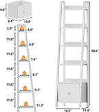 Furologee 6 Tier Ladder Shelf, Ladder Bookshelf - Image 3