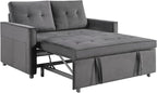 Sofa Bed, Pull Out Couch with Side Pockets, 3 in 1 Velvet Fabric Loveseat - Image 3
