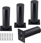 Set of 4 Furniture Legs 4.7 Inch, Adjustable Aluminum Alloy Cabinet Legs by Kyuionty
