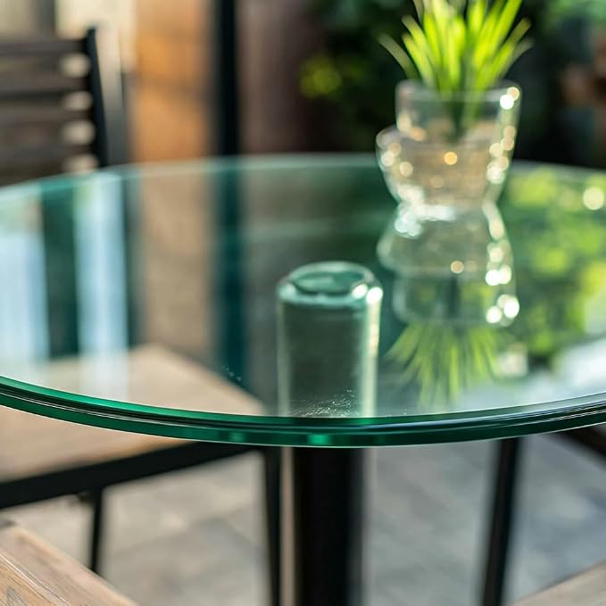 14" Round Tempered Glass Table Top by Unknown