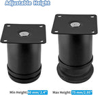 Set of 4 Stainless Steel Furniture Legs 2.4 Inch, Adjustable Round Cabinet Legs - Image 3