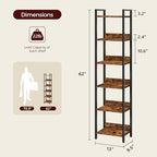 MAHANCRIS Bookshelf, 6-Tier Bookcase, Standing Book Shelf - Image 3
