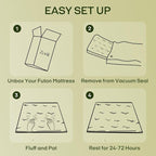 ZonLi Japanese Floor Futon Mattress Twin Size 75"x 39", 100% Cotton Cover 2.5'' - Image 7