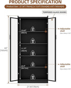 Dystler Display Cabinet with Glass Doors and Shelves, 5 Tier Display Case - Image 2