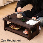 Japanese Tatami Coffee Table, Solid Wood Low Table - Image 2