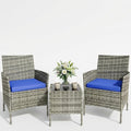 3 Piece Outdoor Patio Furniture Set, All-Weather PE Rattan Wicker Chairs by Garvee