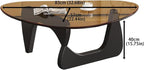 EASYSOUL Modern Glass Coffee Table, 32.68" D x 22.44" W x 15.75" H, Abstract - Image 2
