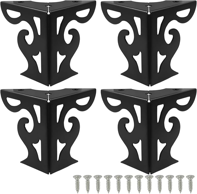 Piutouyar 3 Inch Hollow Out Furniture Legs Set of 4, Modern Triangle Couch Feet by Piutouyar