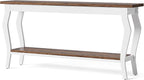 LITTLE TREE 70.9 Inches Long Console Table, 2-Tier Vintage Wooden Sofa Table - Image 9