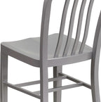 Flash Furniture Commercial Grade Silver Metal Indoor-Outdoor Chair - Image 6