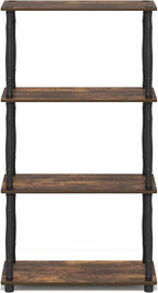 Furinno Turn-N-Tube Storage Shelves, 4-Tier Open Frame Book Shelf, Standing - Image 7