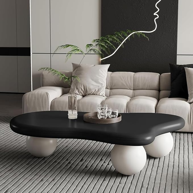 47" Irregular Coffee Table Cloud Coffee Table by LvingRoomFurniture